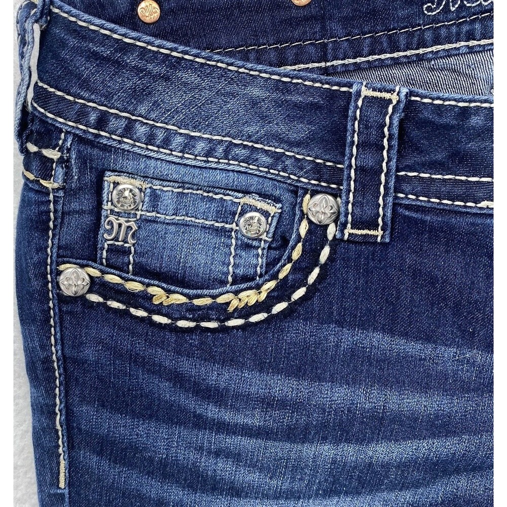 Miss Me Womens  Signature Rise Skinny Jeans Embellished Pockets Blue Size 29 - Picture 14 of 16
